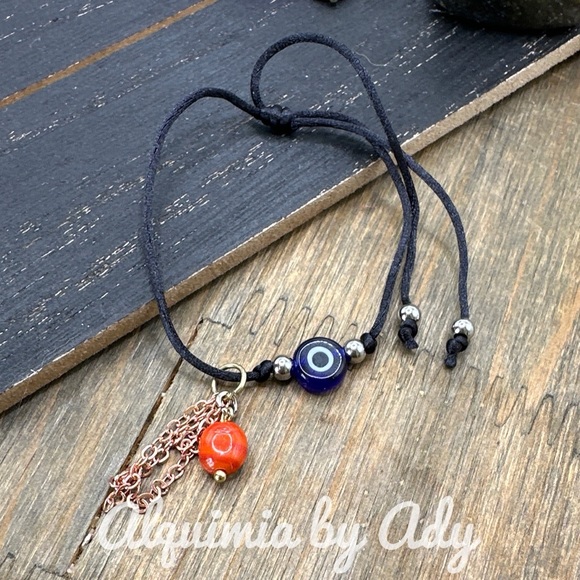 Alquimia Jewelry - CORAL EVILS EYE  DAINTY BRACELET